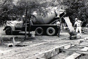 Vintage image of cement truck